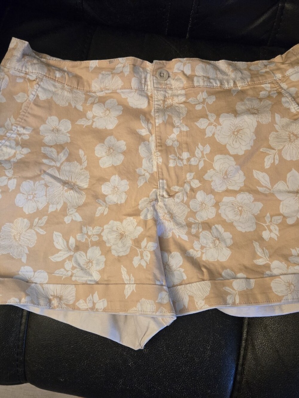 2x Girlfriend  Peach Floral Jean Shorts